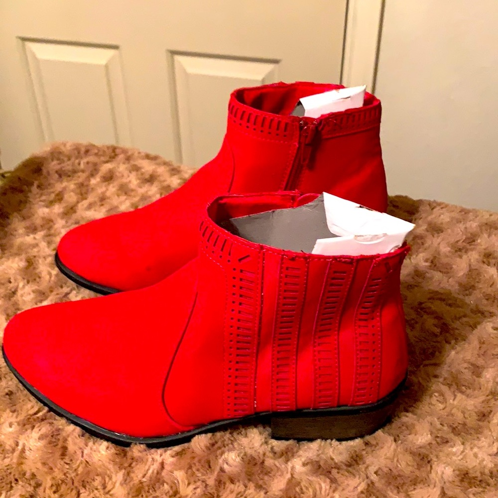 JG Red Ankle Boots